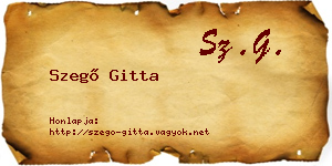 Szegő Gitta névjegykártya